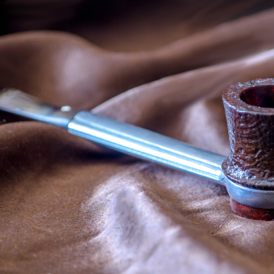 Light oxidation on vulcanite stem being polished