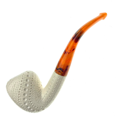 Intricately carved meerschaum pipe