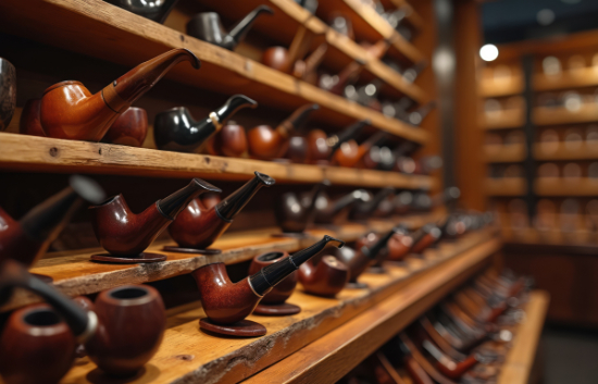 Retail pipe wall with mixed styles