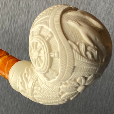 Dolphin Crest Nautical Theme Apple with Bone Finish by Master