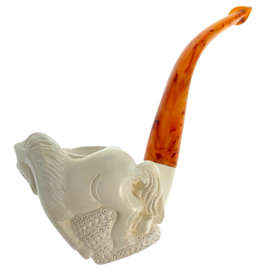 Meerschaum War Horse With 1/4 Bend Tobacco Pipe By Paykoc M01012