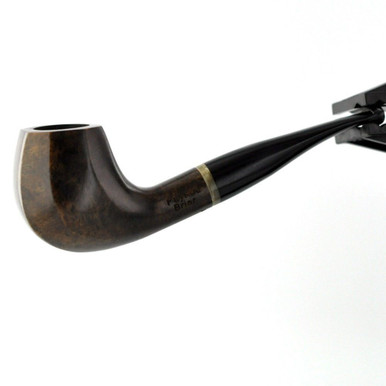 Dark Brown Briar Flat Top Panel Tobacco Pipe 1/4 Bent By Paykoc BRP20023