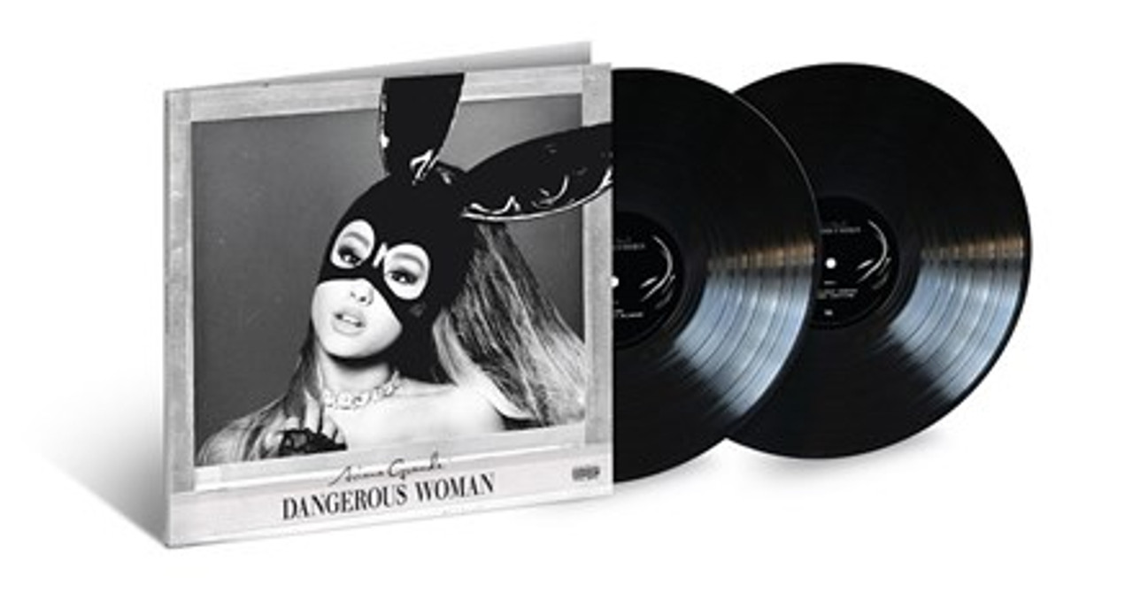 Ariana Grande Dangerous Woman Fan Art Handmade Vinyl Record Wall Art  Monochrome Black White Grey 