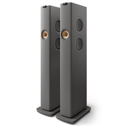 KEF - LS60 Wireless Floor-Standing Speakers (Titanium Grey, Pair) **OPEN BOX**