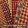 Primitive Red 5 Homespun Cotton Fabric