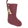 Vintage Christmas 3 Plaid Quilted Christmas Stocking With Personalized Letter Charm by Marilee Home