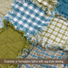 Ginger Blue 5 Plaid Homespun Cotton Fabric