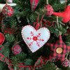 White Felt Fabric Heart Christmas Ornaments - Set of 3 - by Marilee Home