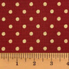 Deep Red Off-White Polka Dot Homespun Cotton Fabric
