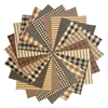 40 Brown and Black Homespun 5-inch Quilt Squares