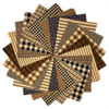 40 Brown and Black Homespun 6 inch Quilt Squares