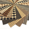 40 Brown and Black Homespun 6 inch Quilt Squares