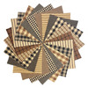 40 Brown and Black Homespun 6 inch Quilt Squares