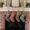 Timber Green 5 Quilted Christmas Stocking with Personalized Letter Charm by Marilee Home