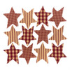 4" Precut Star Shaped Homespun Fabric - Set of 12