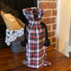 Highland Red Tartan Plaid Wine Gift Bags; 14" x 6.5" - Set of 4