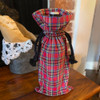 Scotty Red Tartan Plaid Wine Gift Bag: 14" x 6.5" - Set of 4