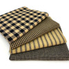 Primitive Black Assorted Plaid Gingham Cotton Fabric Bundle - Set of 4 Fat Quarters