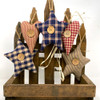 Americana Heart Star Homespun Fabric Christmas Ornaments - Set of 5 - by Marilee Home