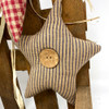 Americana Heart Star Homespun Fabric Christmas Ornaments - Set of 5 - by Marilee Home