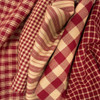 Primitive Red Buffalo Plaid Homespun Cotton Fabric