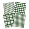 Perfect Green Assorted Plaid Gingham Cotton Fabric Bundle - Set of 4 Fat Quarters