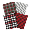 Lodge Red & Black Assorted Plaid Gingham Cotton Fabric Bundle - Set of 4 Fat Quarters