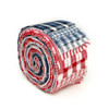 Red, White and Blue Americana Homespun Fabric 2.5 X 44-inch Roll (Jelly Roll) - 22 pc.