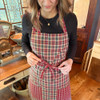 Vintage Christmas Plaid Hostess Apron with Gift Bag
