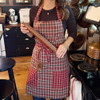 Vintage Christmas Plaid Hostess Apron with Gift Bag
