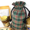 McCuan Green and Scotty Red Tartan Large Plaid Homespun Fabric Gift Bag; 15" x 10" - Set of 4