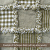Sage Green Assorted Plaid Gingham Cotton Fabric Bundle - Set of 4 Fat Quarters