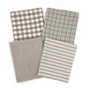 Oatmeal Assorted Plaid Gingham Cotton Fabric Bundle - Set of 4 Fat Quarters