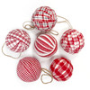 Perfect Red Plaid Homespun 2.5 inch Christmas Ball Ornaments - Set of 6 - by Marilee Home
