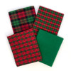 Tartan Christmas Plaid Gingham Cotton Fabric Bundle - Set of 4 Fat Quarters