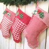 Cute Homespun Christmas Stockings Holly Berry Leaves Easy DIY Pattern