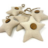 Natural White Fabric Rustic Star Christmas Ornaments - Set of 5 -  by Marilee Home