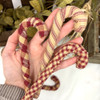 Primitive Red Homespun Fabric Candy Cane Ornaments - Set of 6 -  by Marilee Home Primitive Red Homespun Fabric Candy Cane Ornaments - Set of 6 -  by Marilee Home
