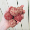 Primitive Red Plaid Homespun Christmas Ball Ornaments Set of 12 by Marilee Home