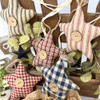 Homespun Fabric Rustic Star Christmas Ornaments - Set of 5 -by Marilee Home