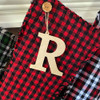Red & Black Mini Buffalo Plaid Quilted Christmas Stocking With Personalized Letter Charm