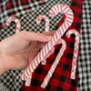 Perfect Red Homespun Fabric Candy Cane Ornaments - Set of 6 - by Marilee Home