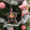 Cherry Red & White Plaid Homespun Christmas Ball Ornaments - Set of 12 - by Marilee Home