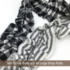 White & Black Mini Buffalo Ruffled Fabric Trim Garland -12 feet