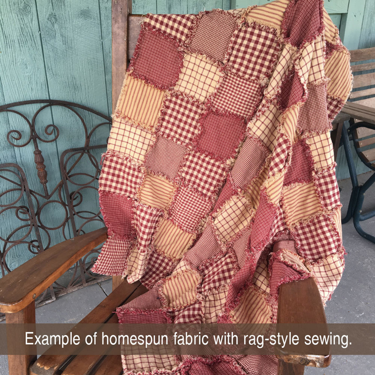 Primitive Red 2 Homespun Cotton Fabric