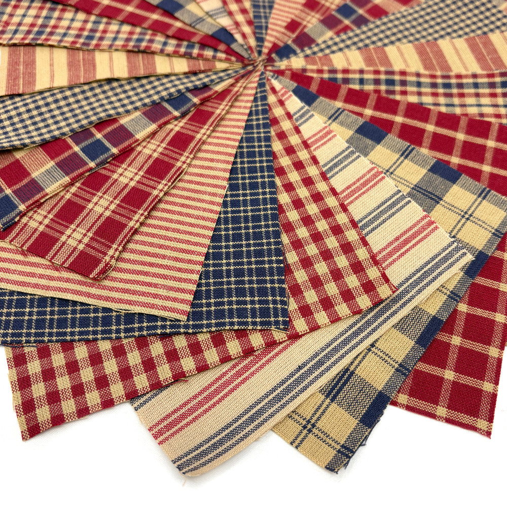 40 American Heritage Plaid Homespun 5-inch Quilt Squares