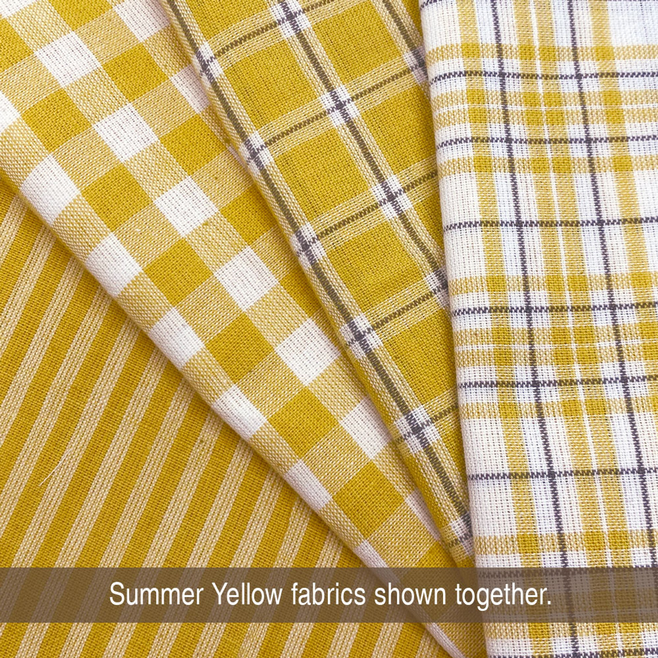 Summer Yellow Stripe Homespun Cotton Fabric