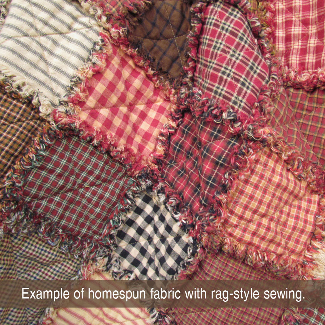 Red & Black Homespun Cotton Fabric