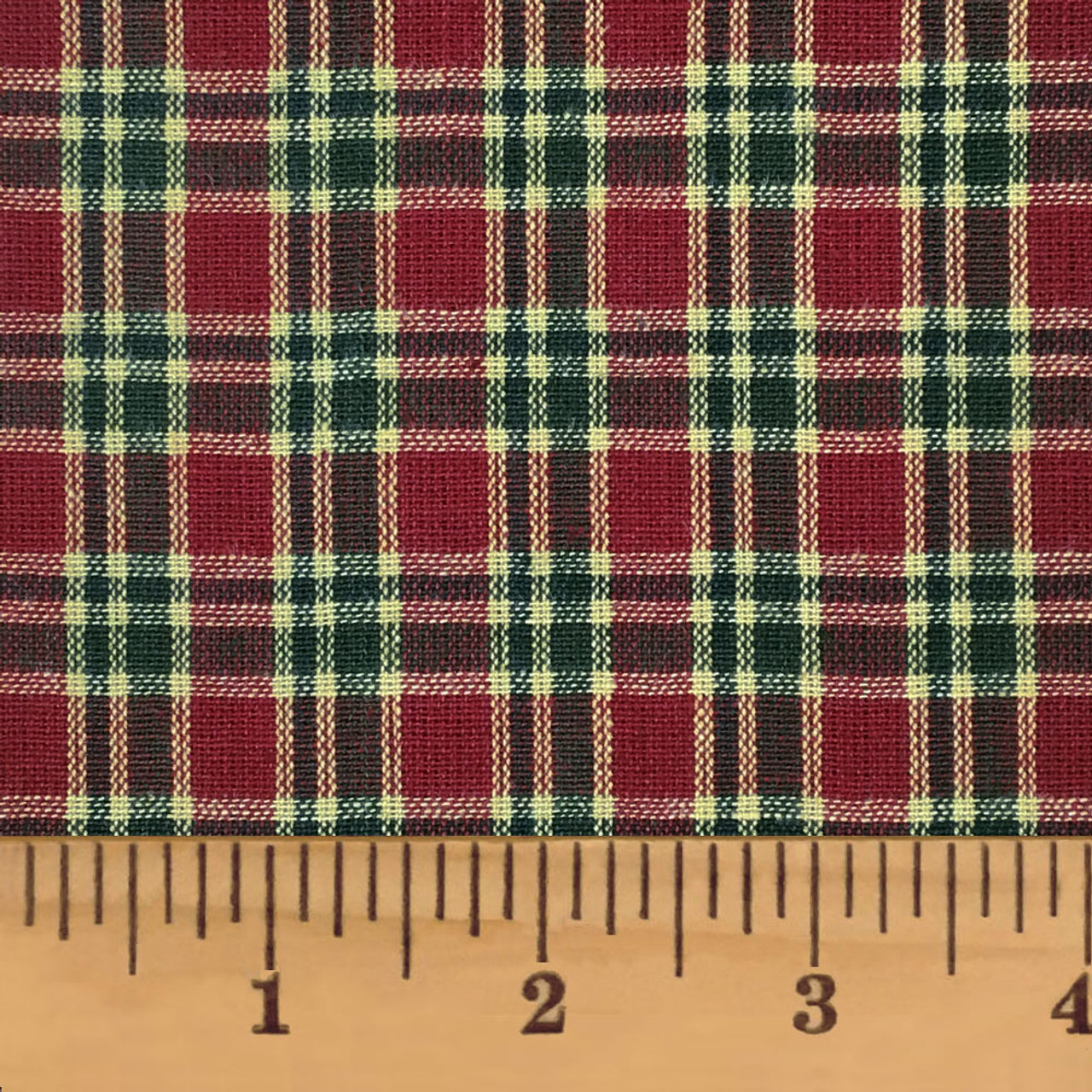 Red & Khaki 4 Homespun Cotton Fabric