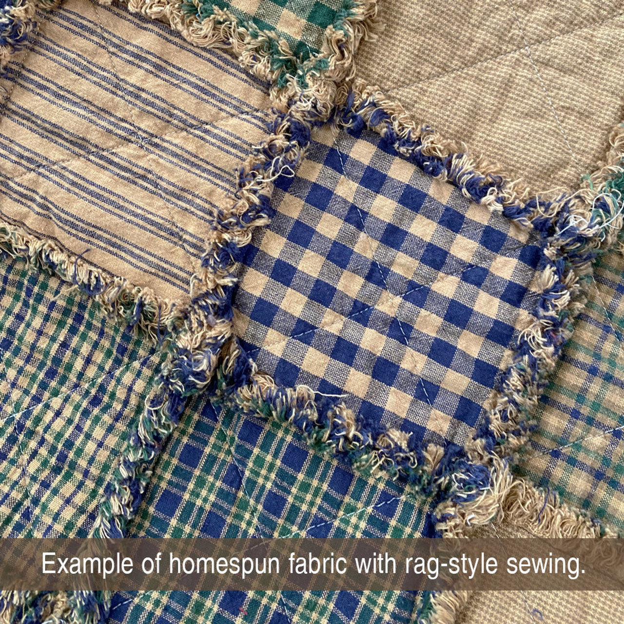 Emerson 4 Blue & Green Plaid Homespun Cotton Fabric